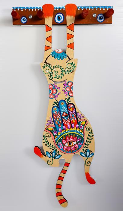 Pictura Hamsa - Cuier Chei/Bijuterii/Decor