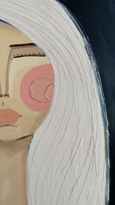 Pictura Mândra Din Zǎvoi- Ulei Şi Textil Upcycled