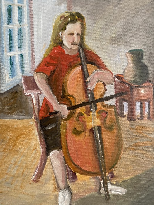 Pictura The Contrabass Playing Girl