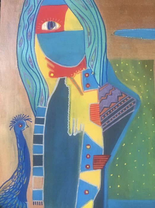 Pictura Fata Cu Paun