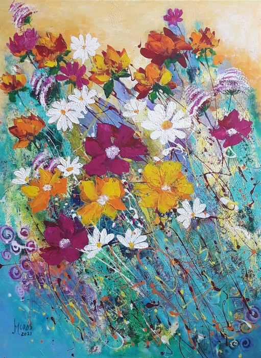 Pictura A Plouat Cu Flori