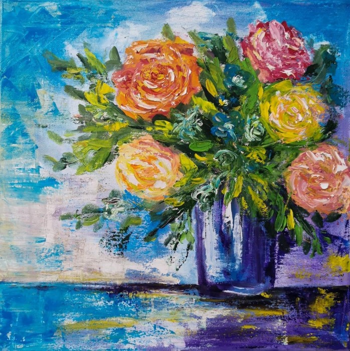 Pictura Flori In Vaza