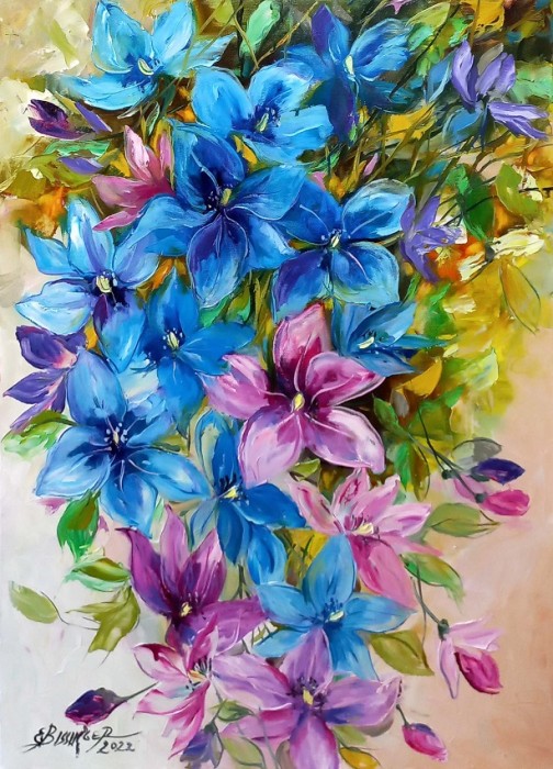 Pictura Clematis In Culori