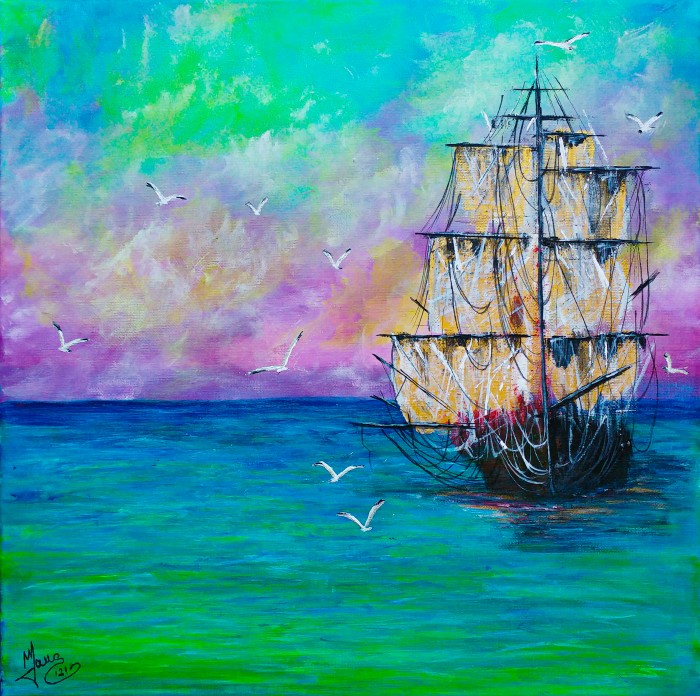 Pictura Corabia Pe Marea De Smarald