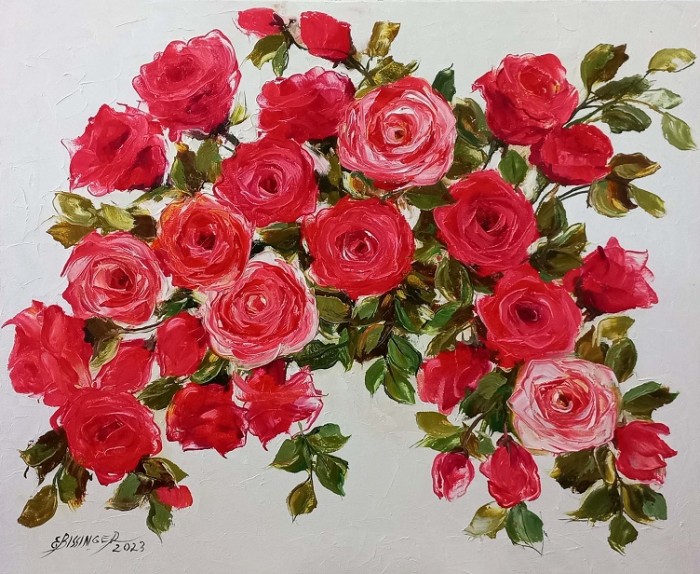 Pictura Trandafiri Rosu Aprins