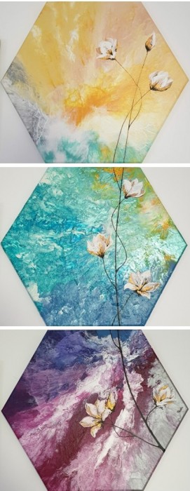 Pictura Triptic Abstract