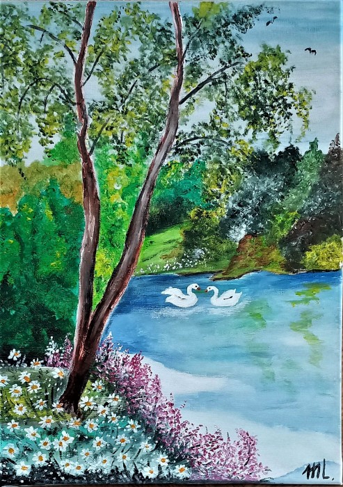 Pictura Lacul Cu Lebede