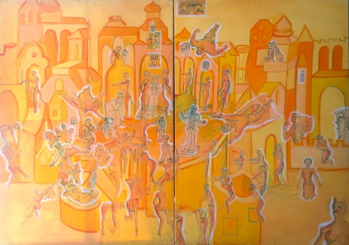 Pictura Diptic- Banda Desenată Din Parlament