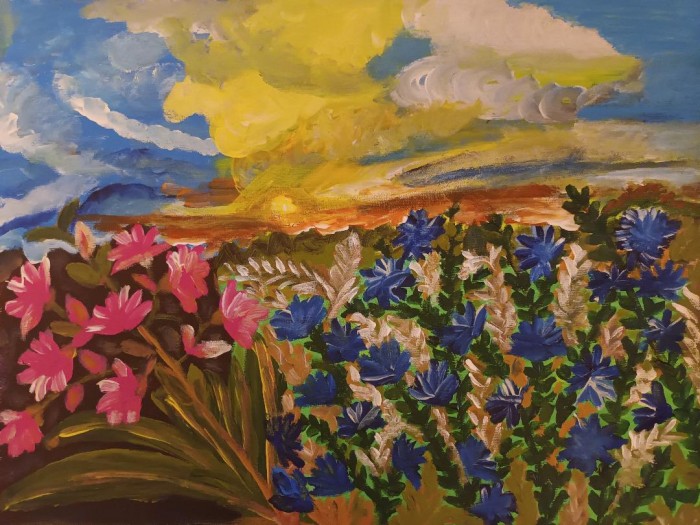 Pictura Peisaj Cu Flori 11