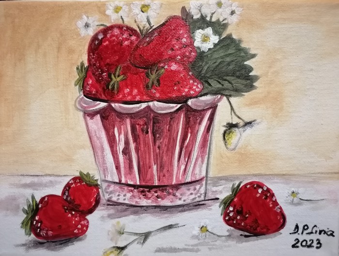 Pictura Capsune In Pahar