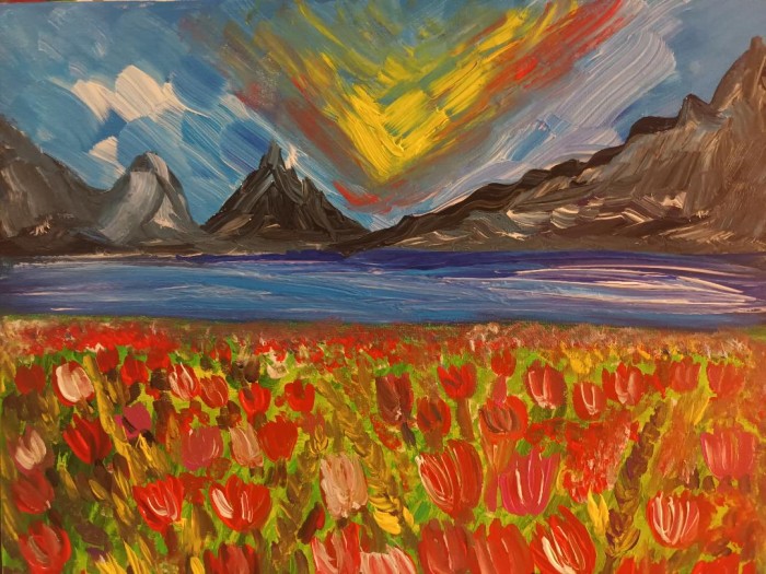 Pictura Peisaj Cu Flori 12