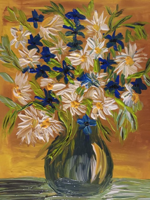 Pictura Musetel Si Albastrele
